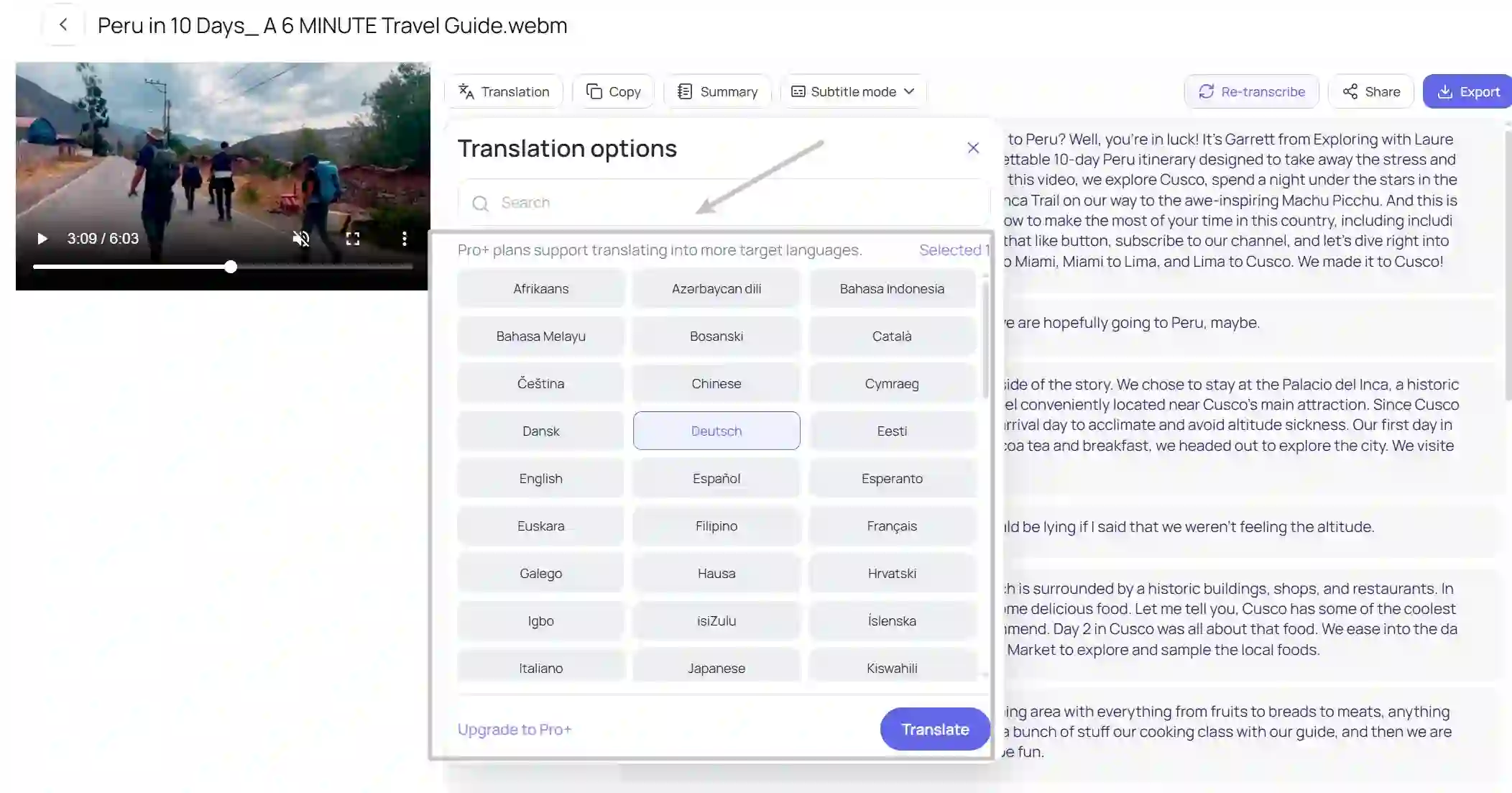 Translate Text to Other Languages