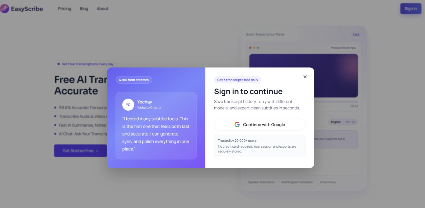 Log Into EasyScribe