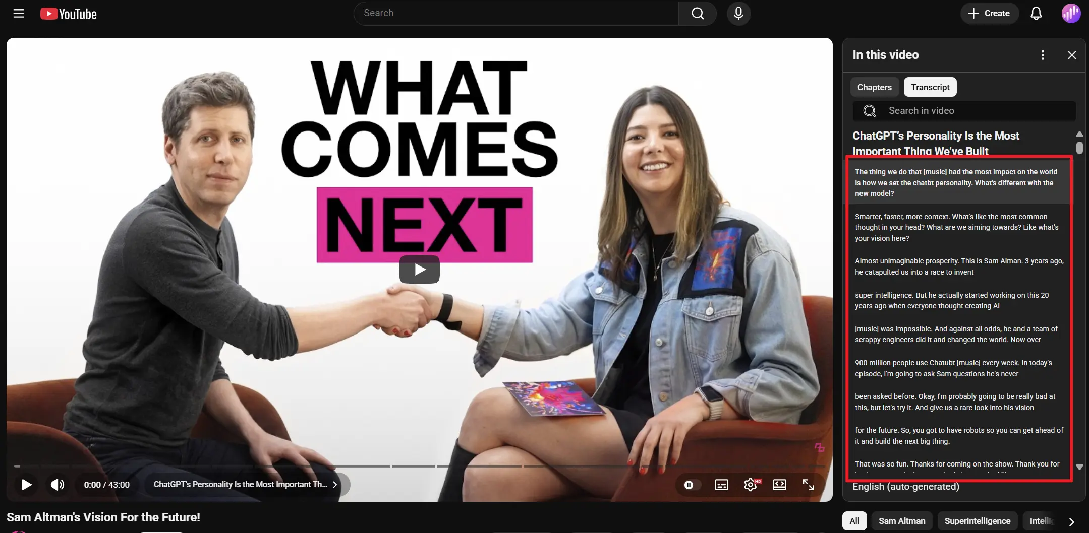 YouTube Transcript without Timestamps