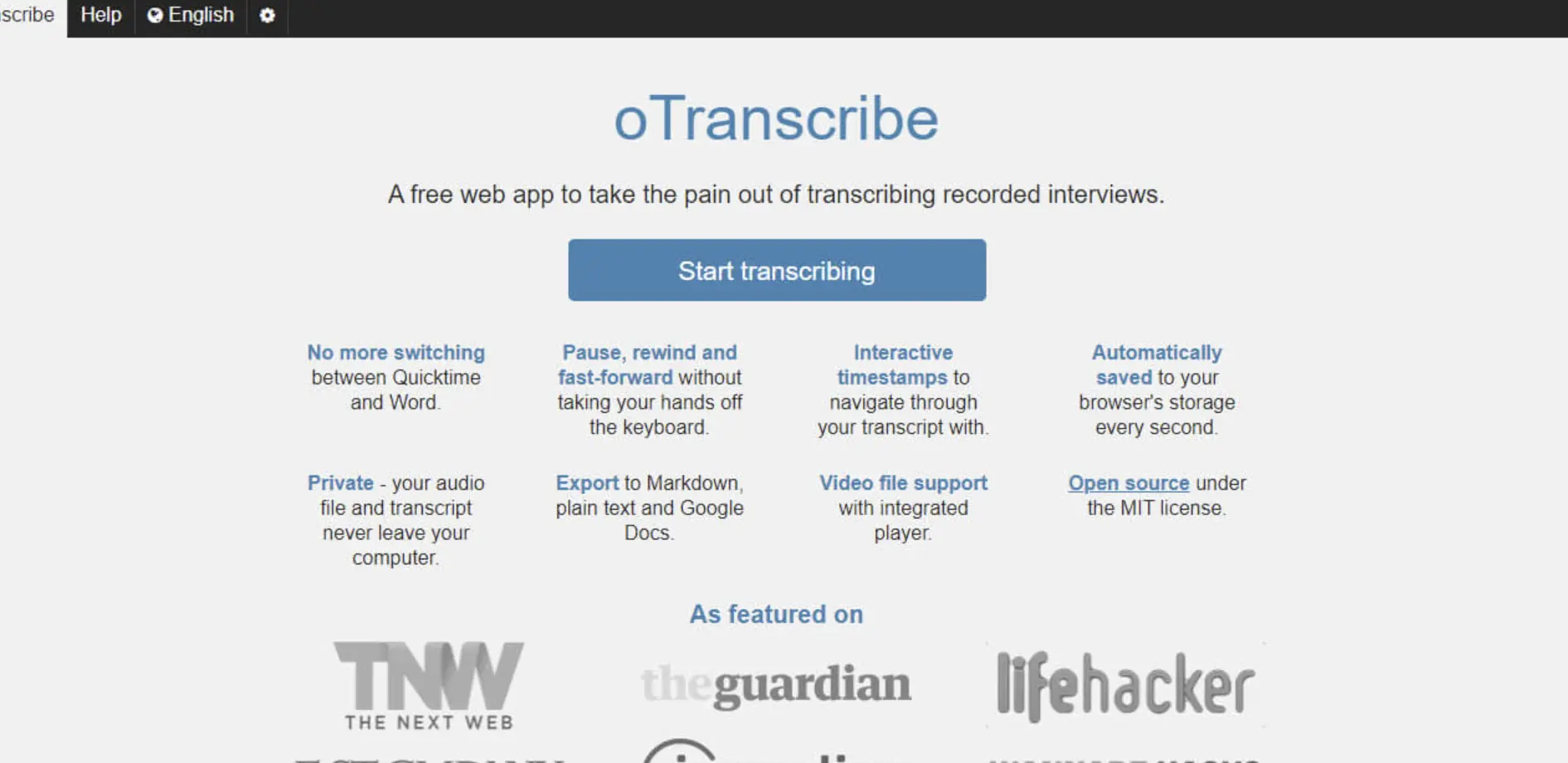 oTranscribe